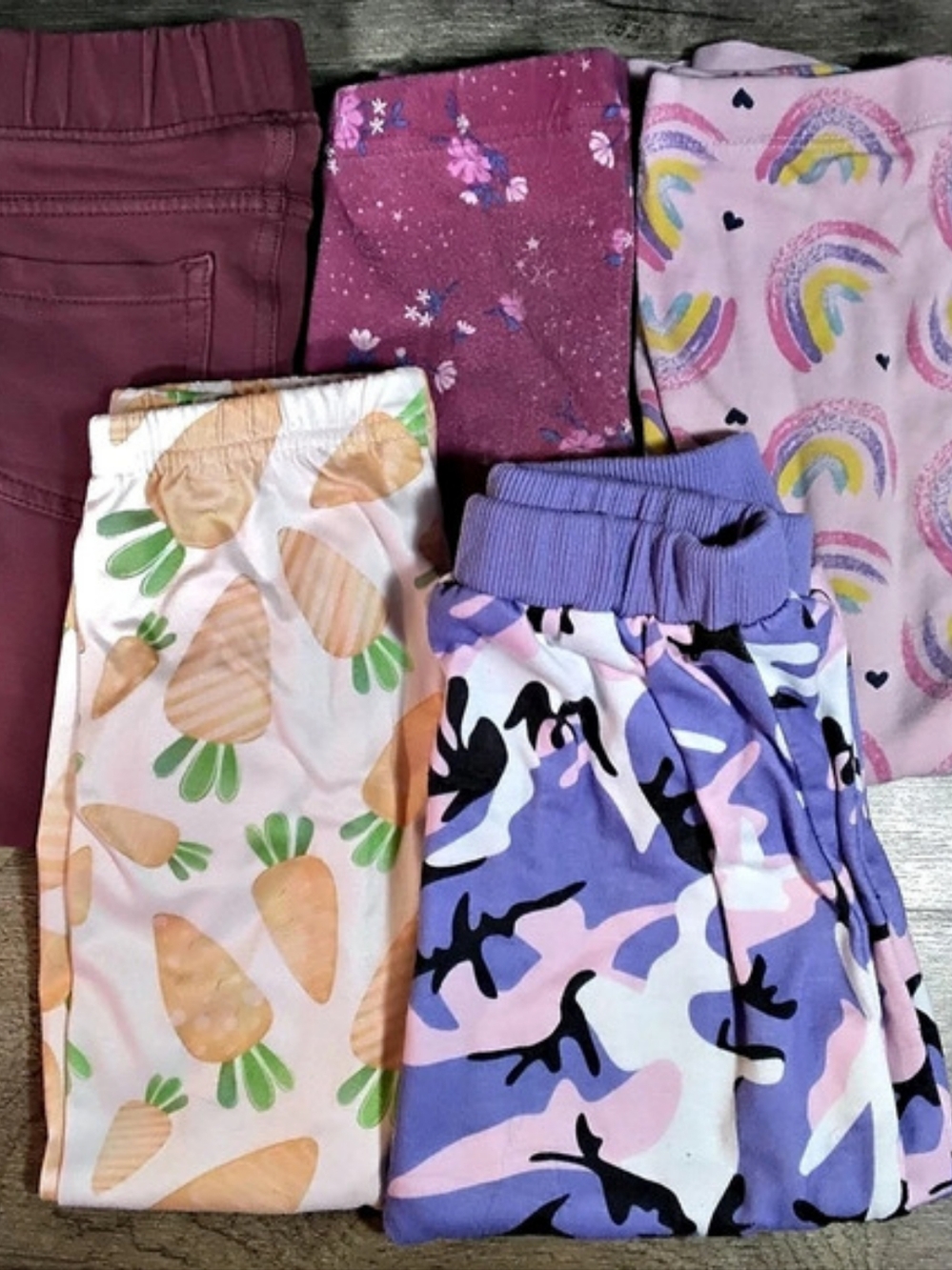 Girls Patterned Leggings 5-Piece Set Size 3T